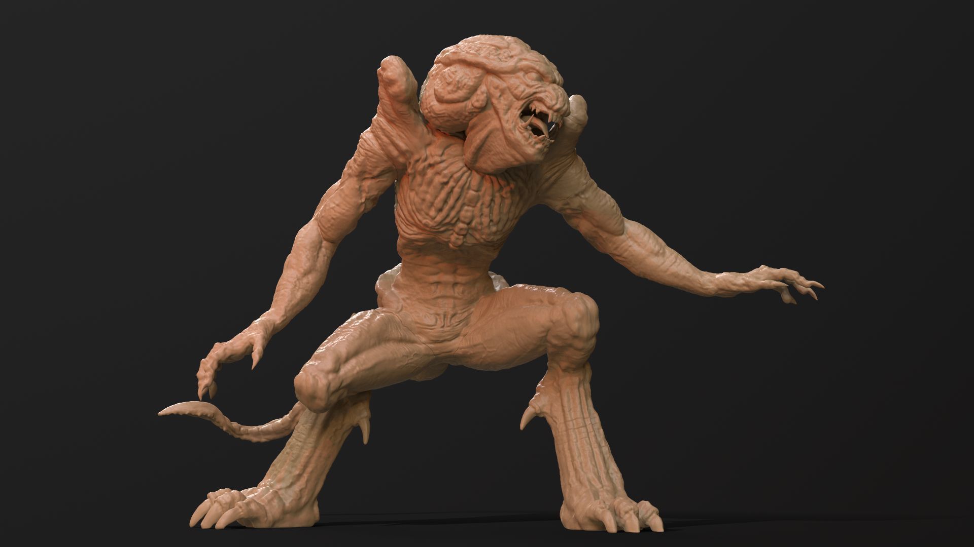 Pumpkinhead Printable three poses and base 3D print model_21