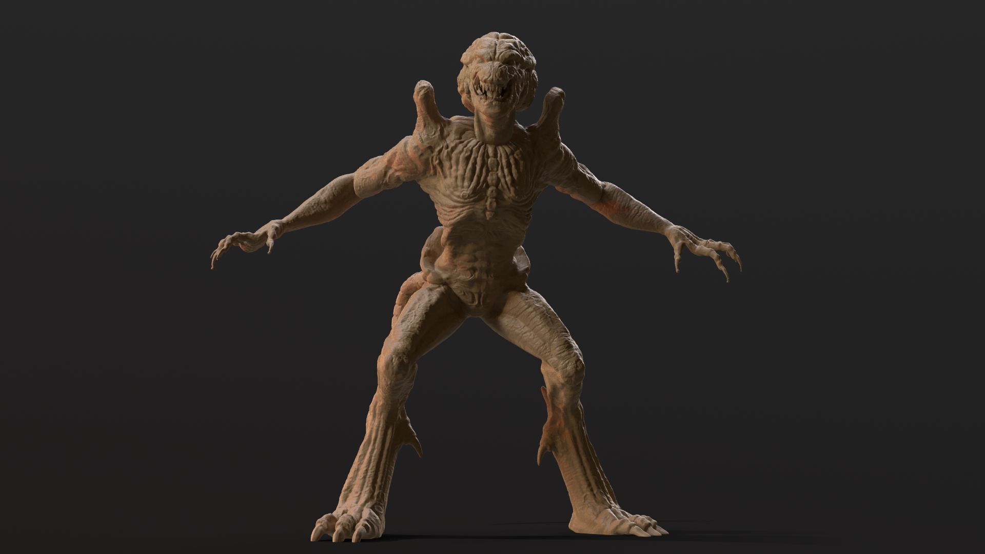 Pumpkinhead Printable three poses and base 3D print model_30