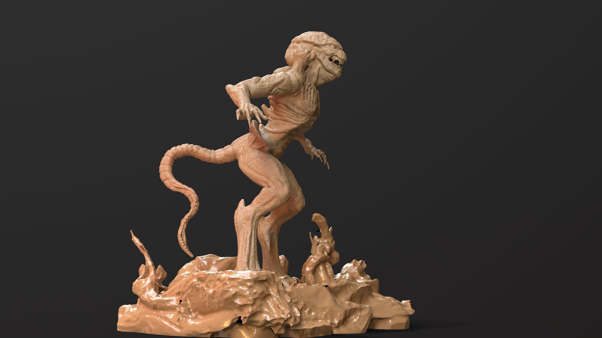 Pumpkinhead Printable three poses and base 3D print model_38