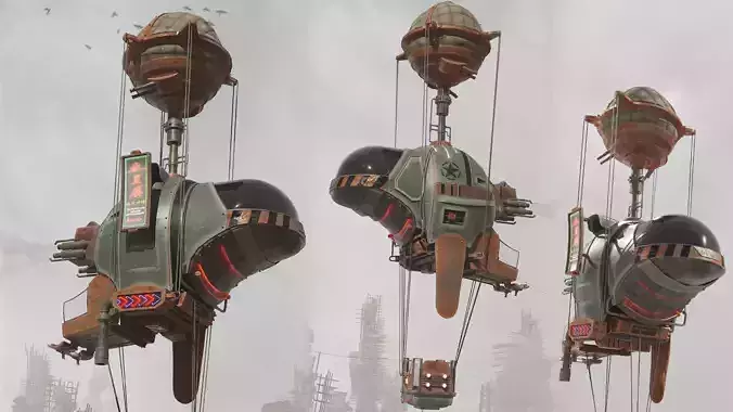 BALLOON Ship Low-poly 3D model