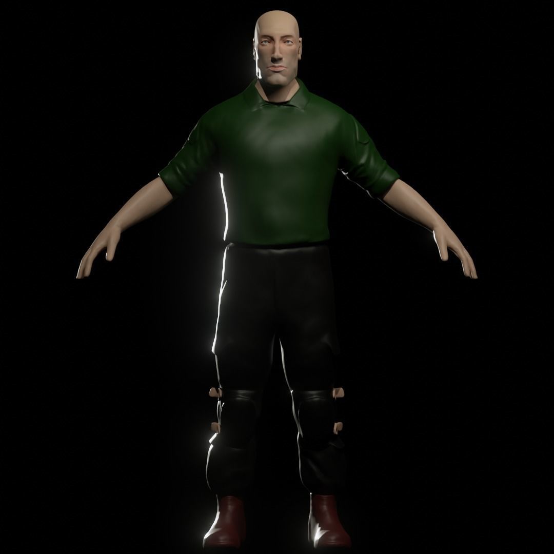 FREE Realistic Male Human 3D Model with clothes  Free low-poly 3D model_2