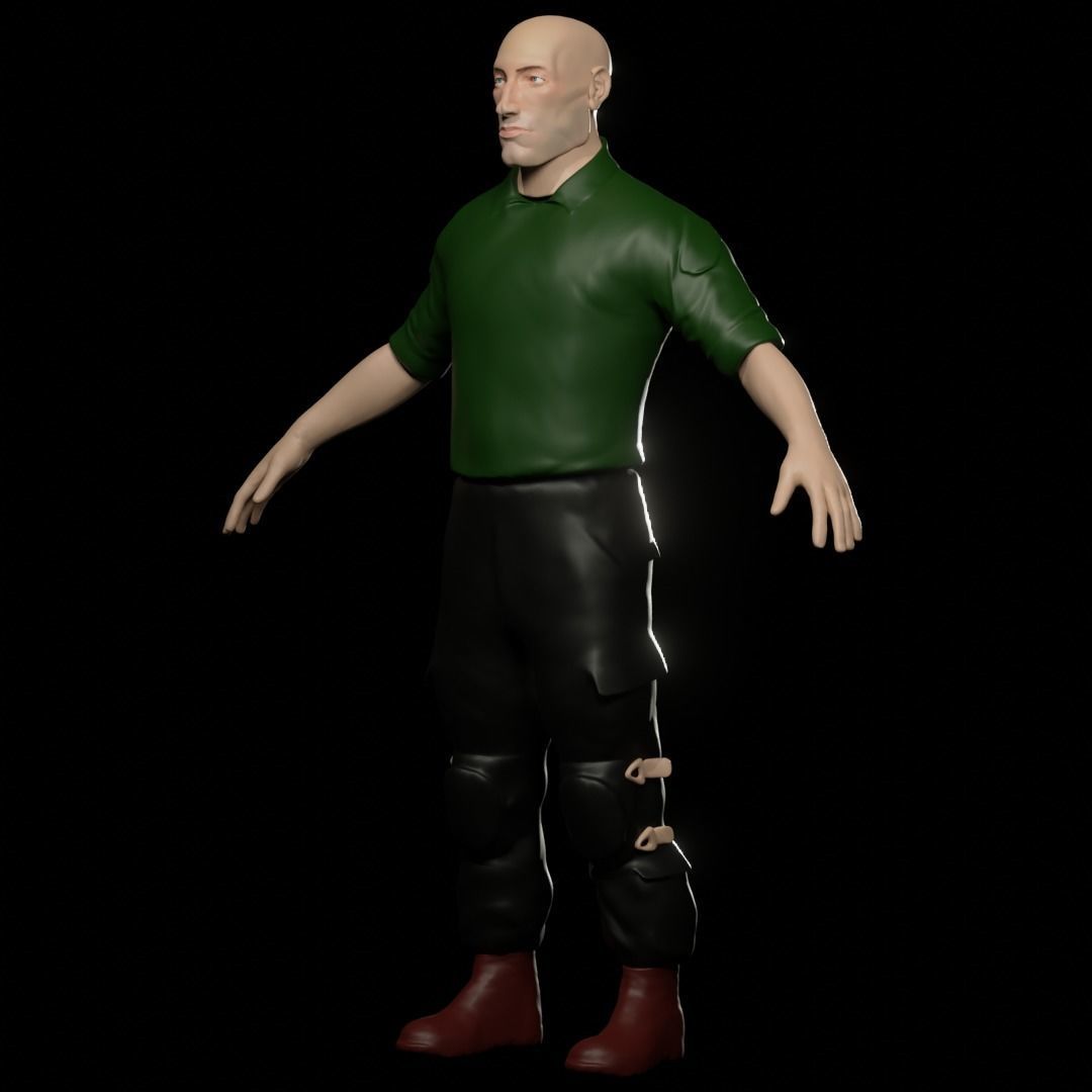 FREE Realistic Male Human 3D Model with clothes  Free low-poly 3D model_1