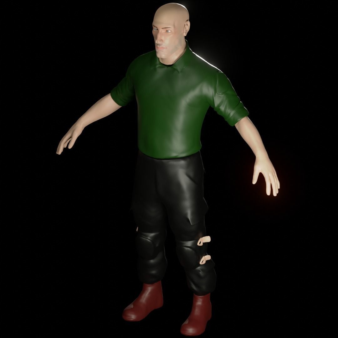 FREE Realistic Male Human 3D Model with clothes  Free low-poly 3D model_4