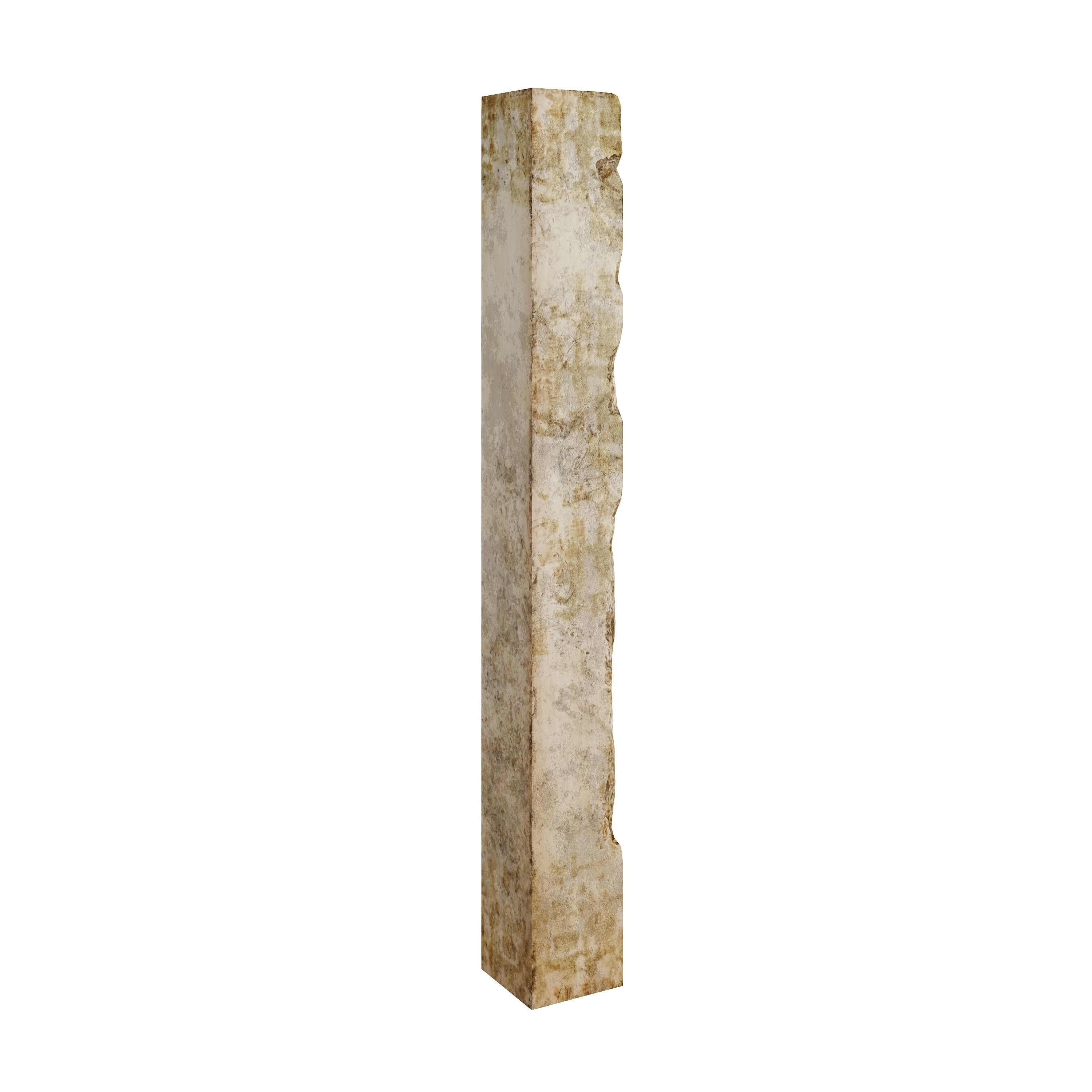 Damaged Column Low-poly 3D model_2