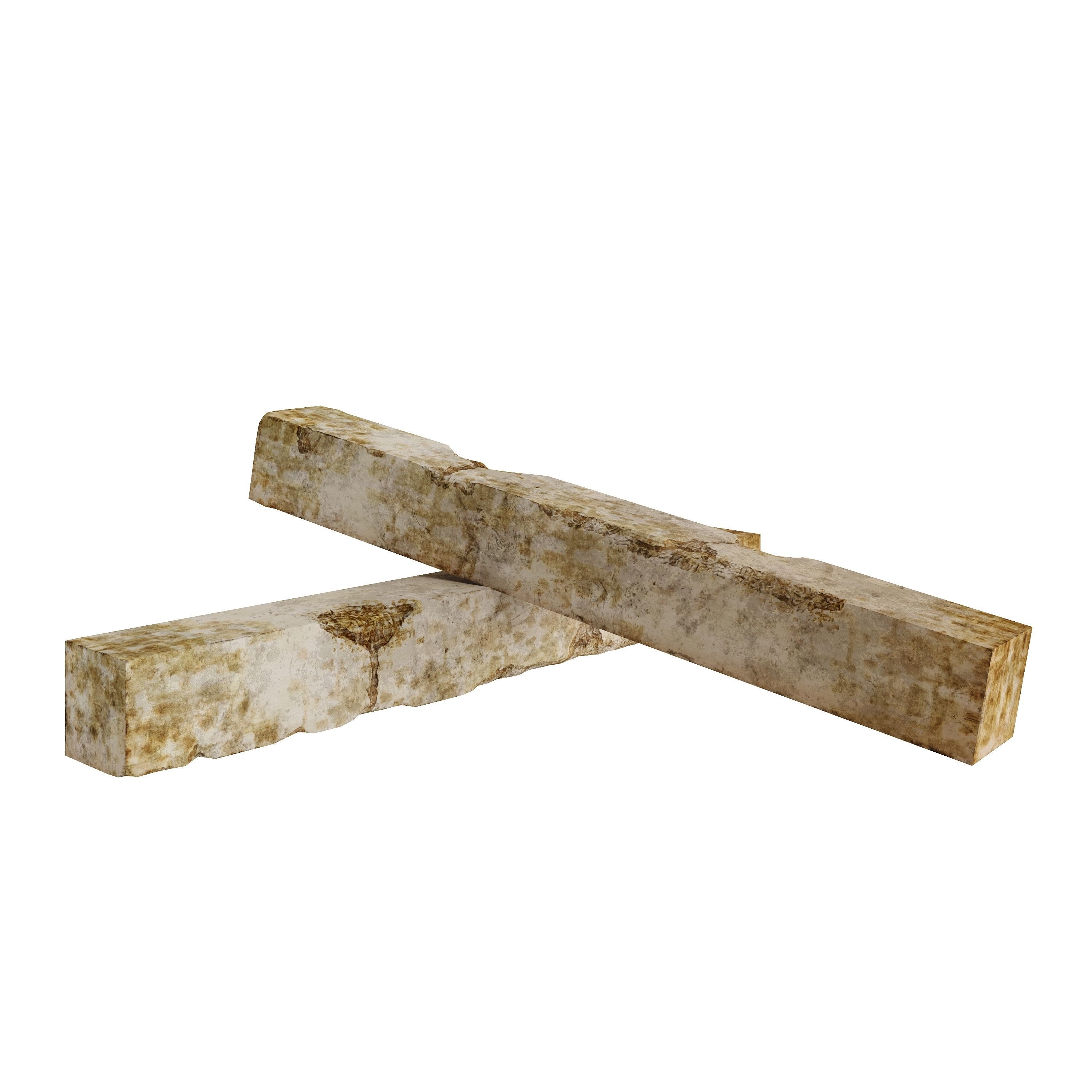 Damaged Column Low-poly 3D model_4