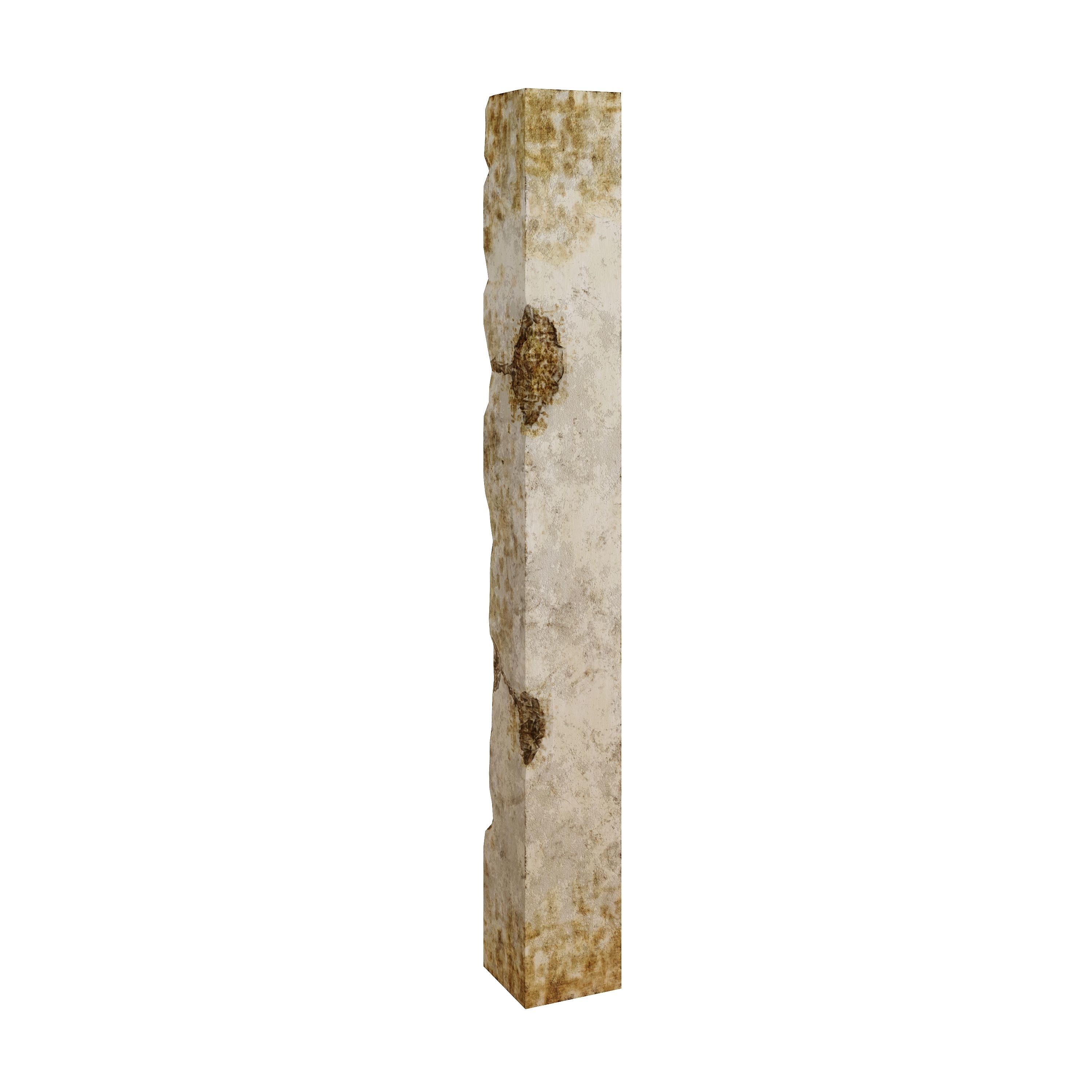 Damaged Column Low-poly 3D model_1