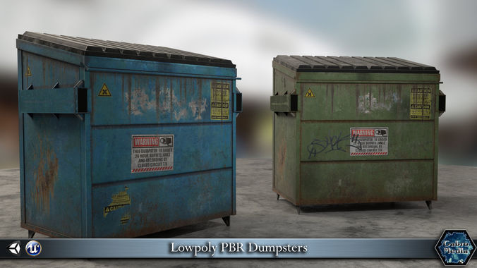 PBR Dumpsters storage cabinet Low-poly 3D model