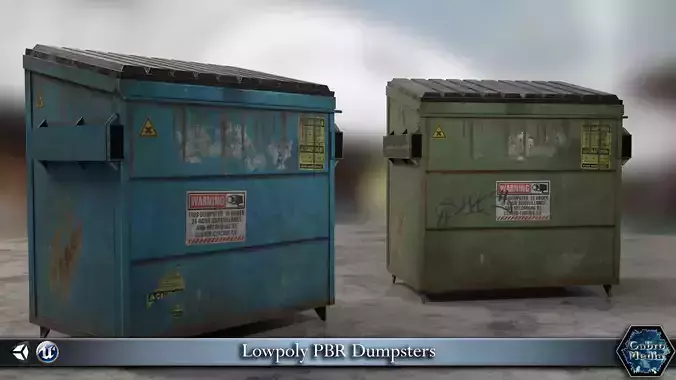 PBR Dumpsters storage cabinet Low-poly 3D model