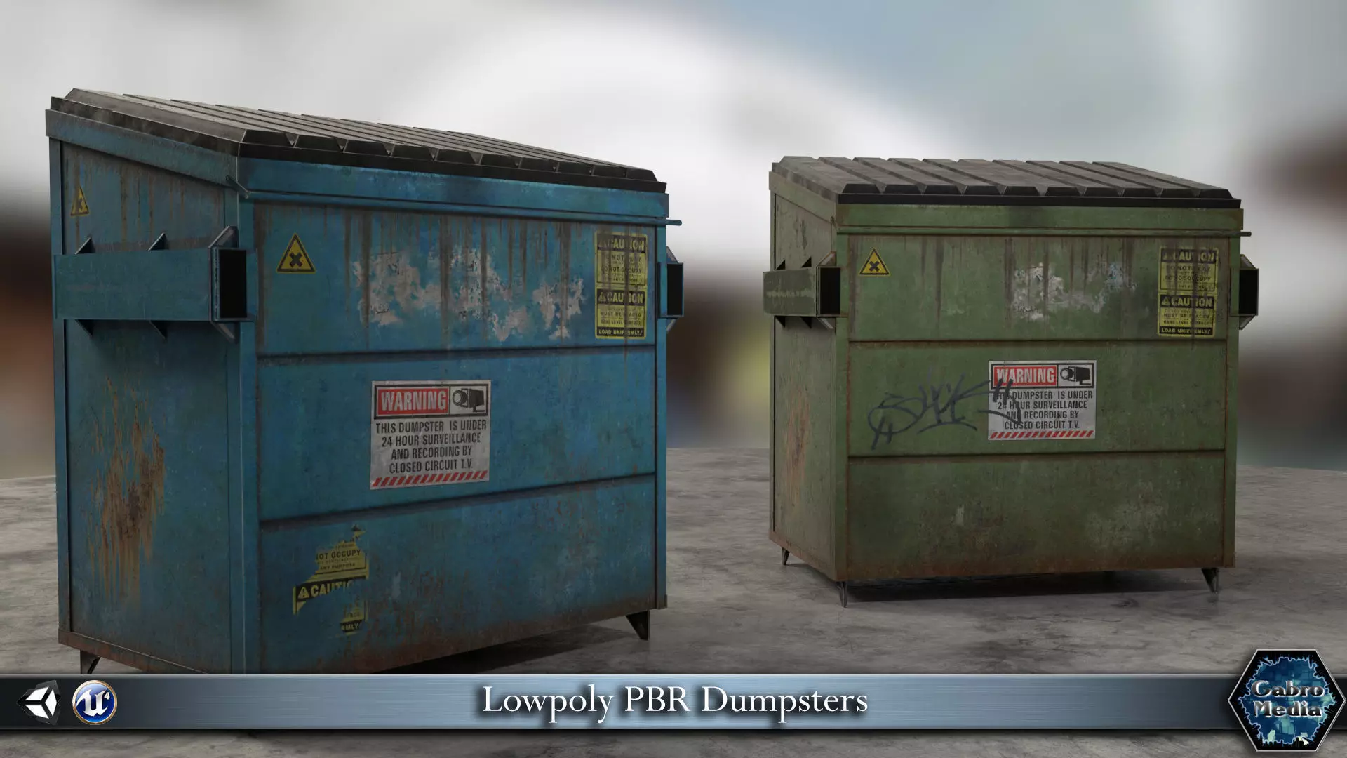 PBR Dumpsters storage cabinet Low-poly 3D model_0
