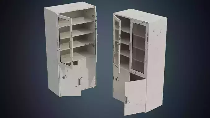 Medical Cabinet 1B Low-poly 3D model
