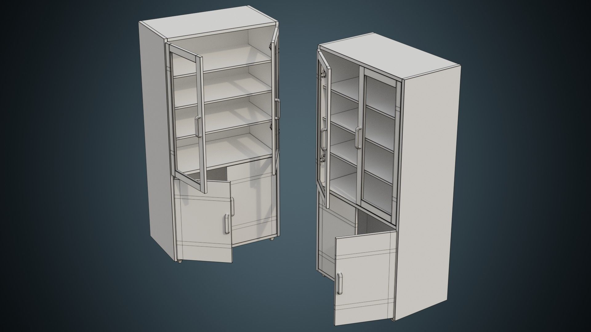 Medical Cabinet 1B Low-poly 3D model_9