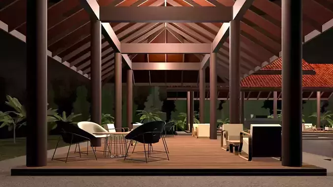 Tropical lobby 3D model