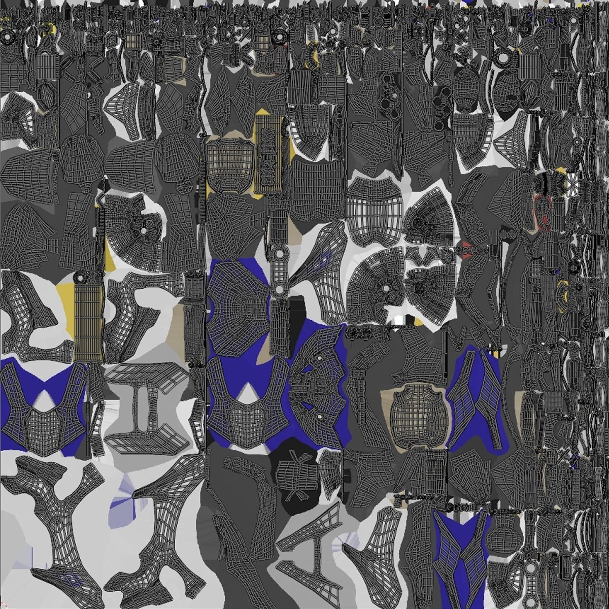 Yamaha R1 Rigged and Animated-blue and white Low-poly 3D model_7