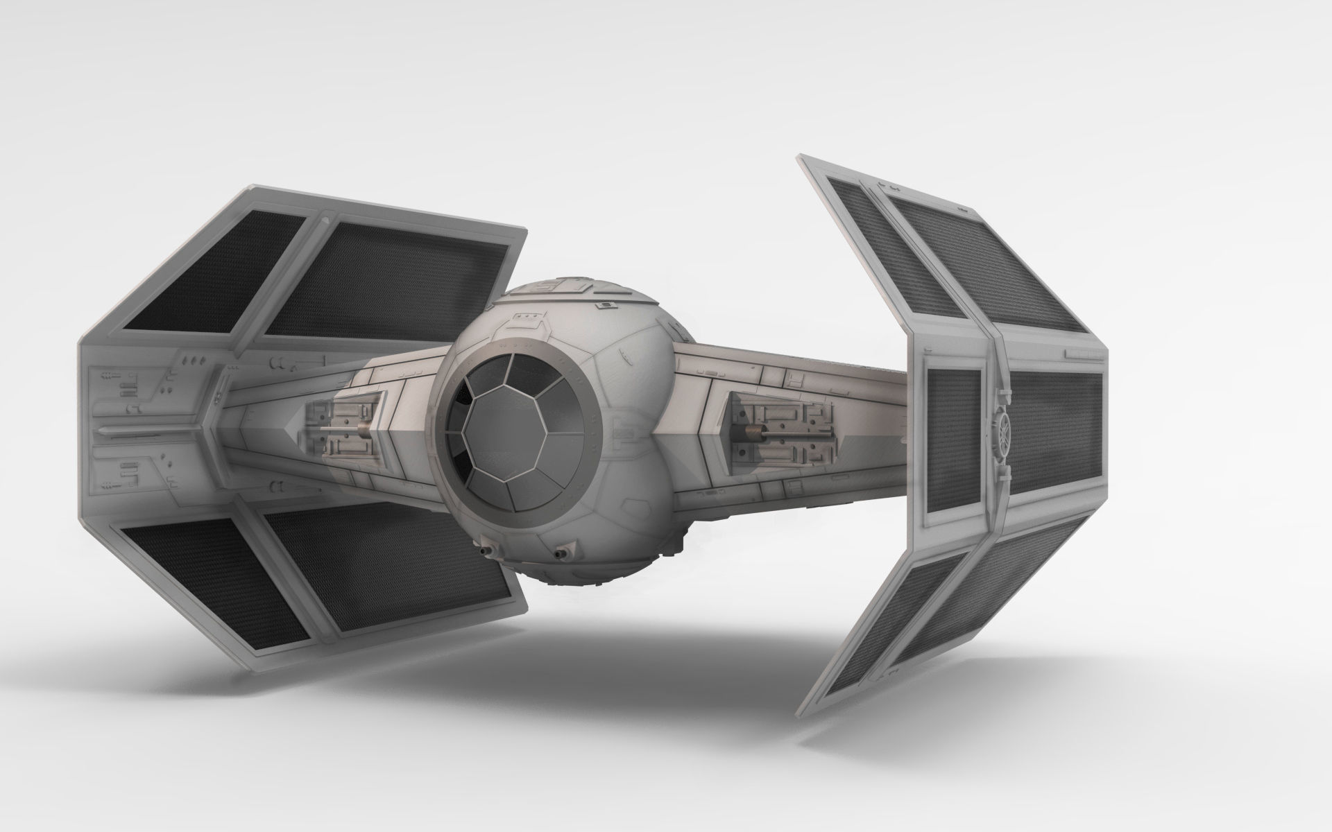 Darth Vader TIE Advanced X1 detailed 3D model_1