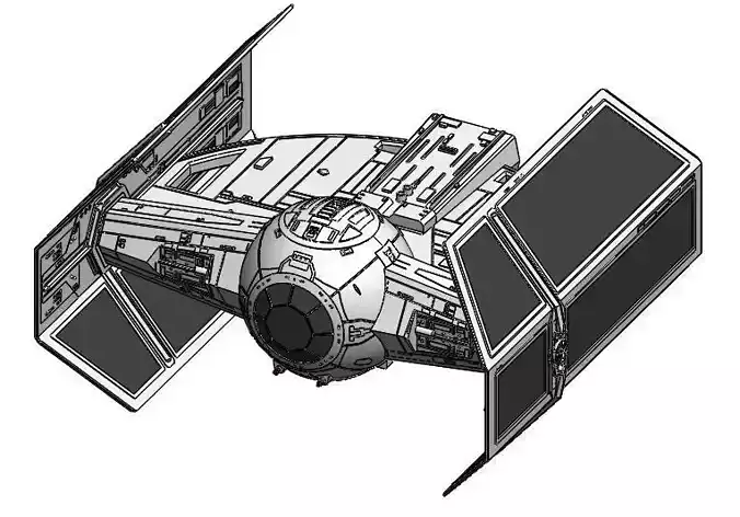 Darth Vader TIE Advanced X1 detailed 3D model