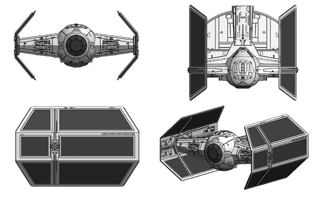 Darth Vader TIE Advanced X1 detailed 3D model_7