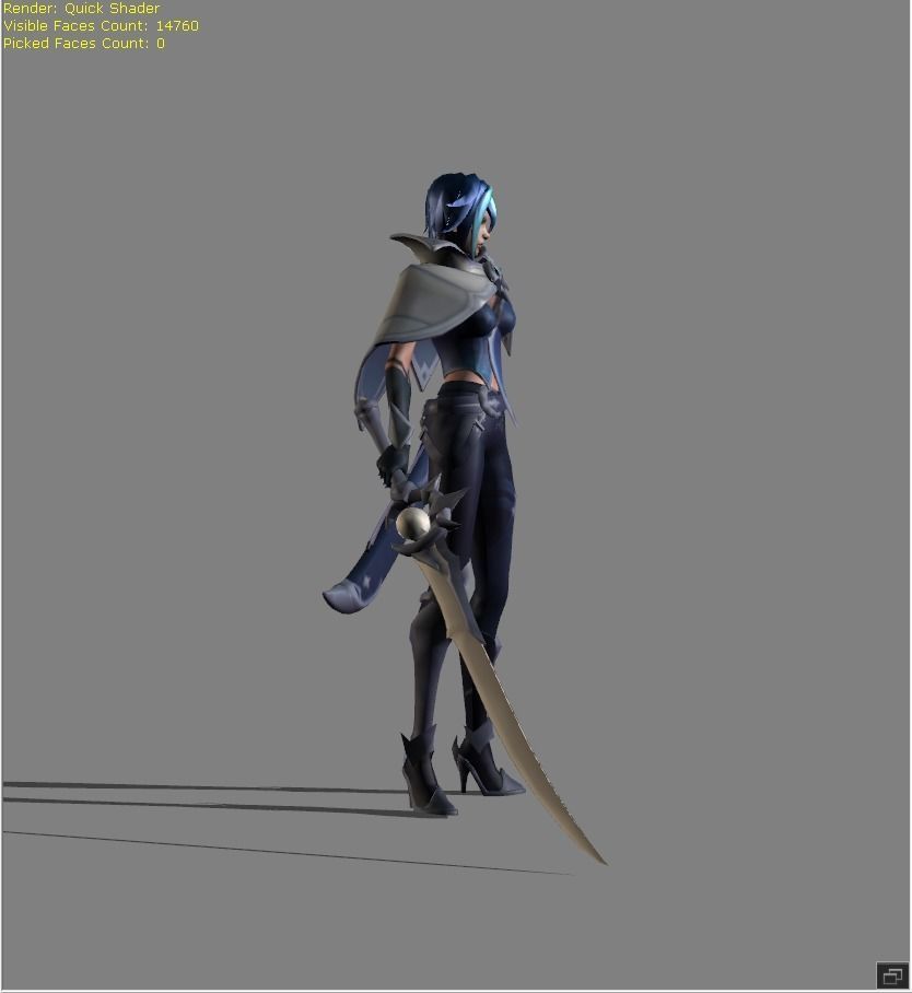 Benedetta Moonblade Skin Low-poly 3D model_1