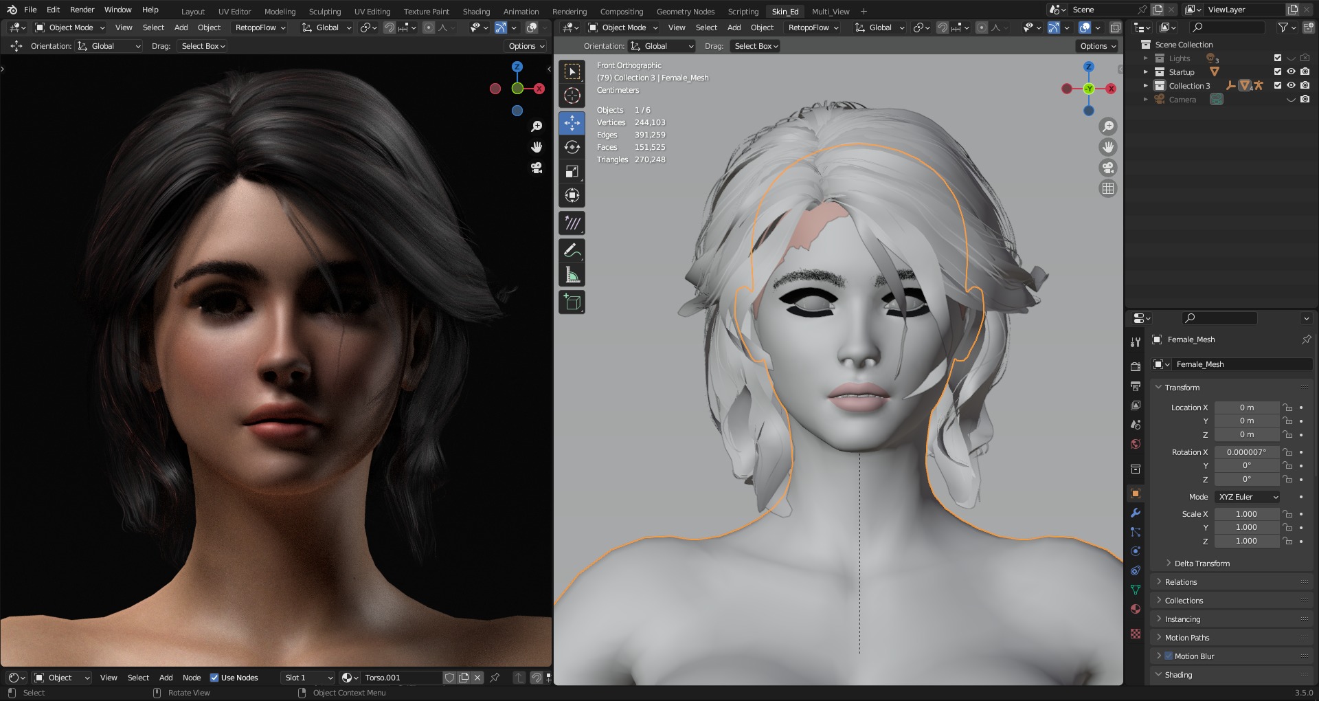 Beautiful Woman Rigged - Leah Low-poly 3D model_12