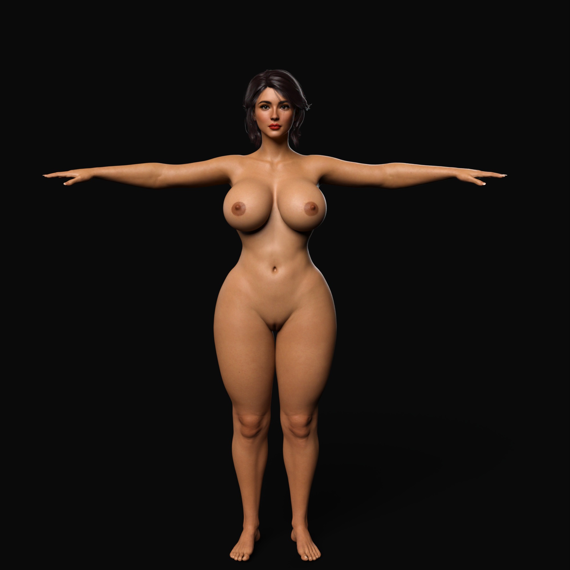Beautiful Woman Rigged - Leah Low-poly 3D model_4