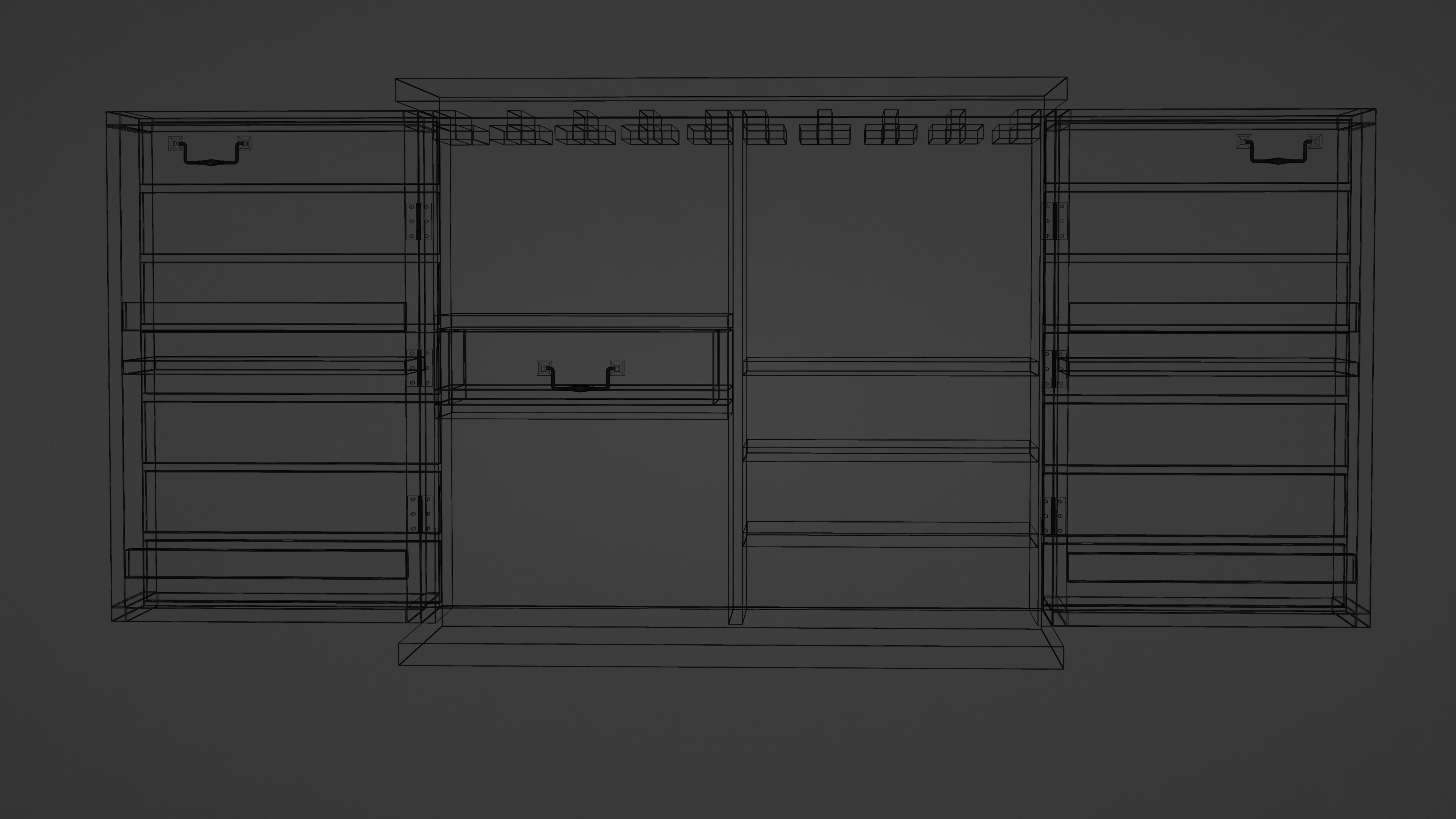 Bar Cabinet Free 3D model_14
