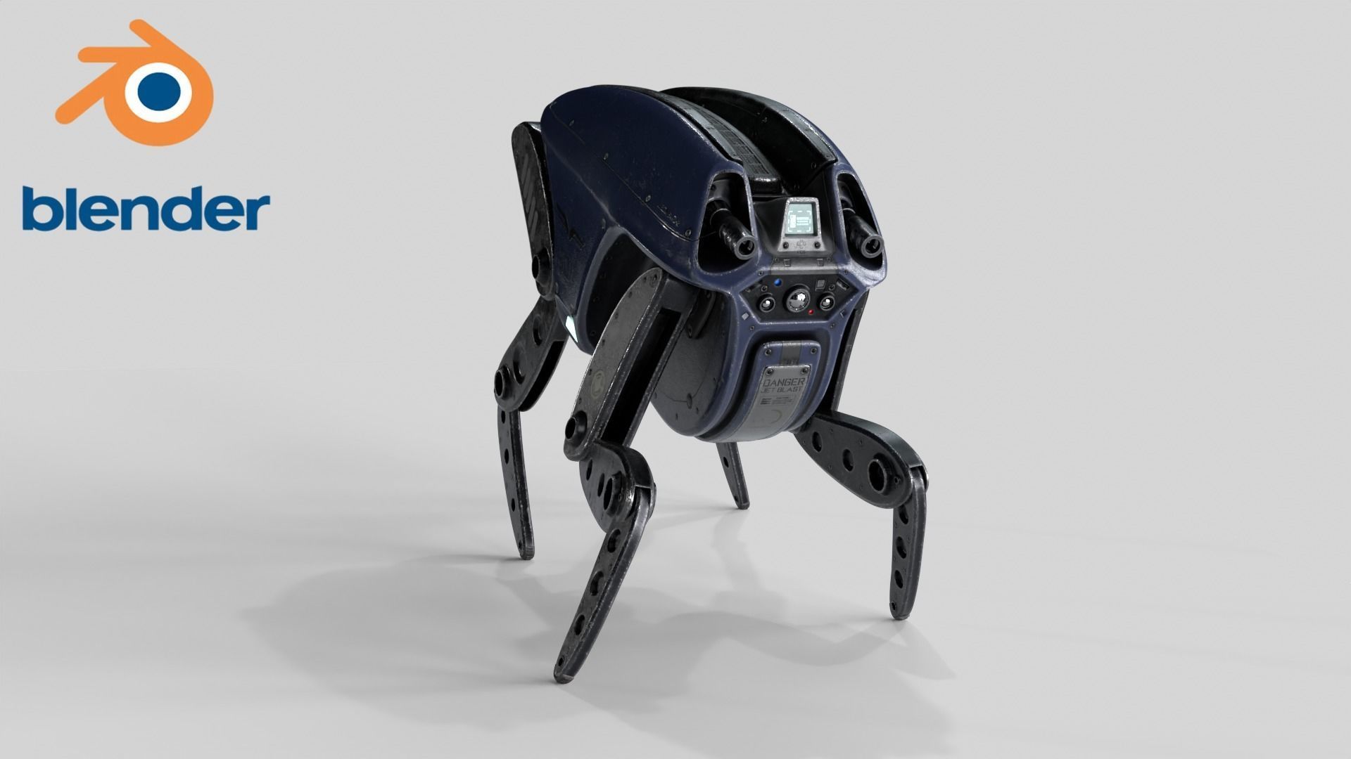 Sci Fi Robot Droid 4 colors Rigged Low-poly 3D model_16