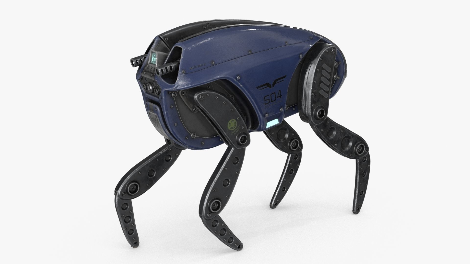 Sci Fi Robot Droid 4 colors Rigged Low-poly 3D model_4