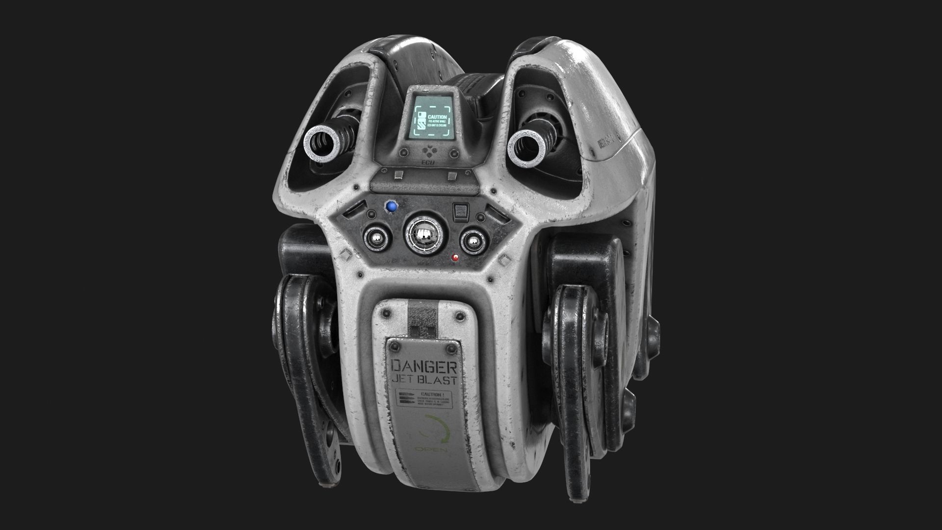 Sci Fi Robot Droid 4 colors Rigged Low-poly 3D model_9