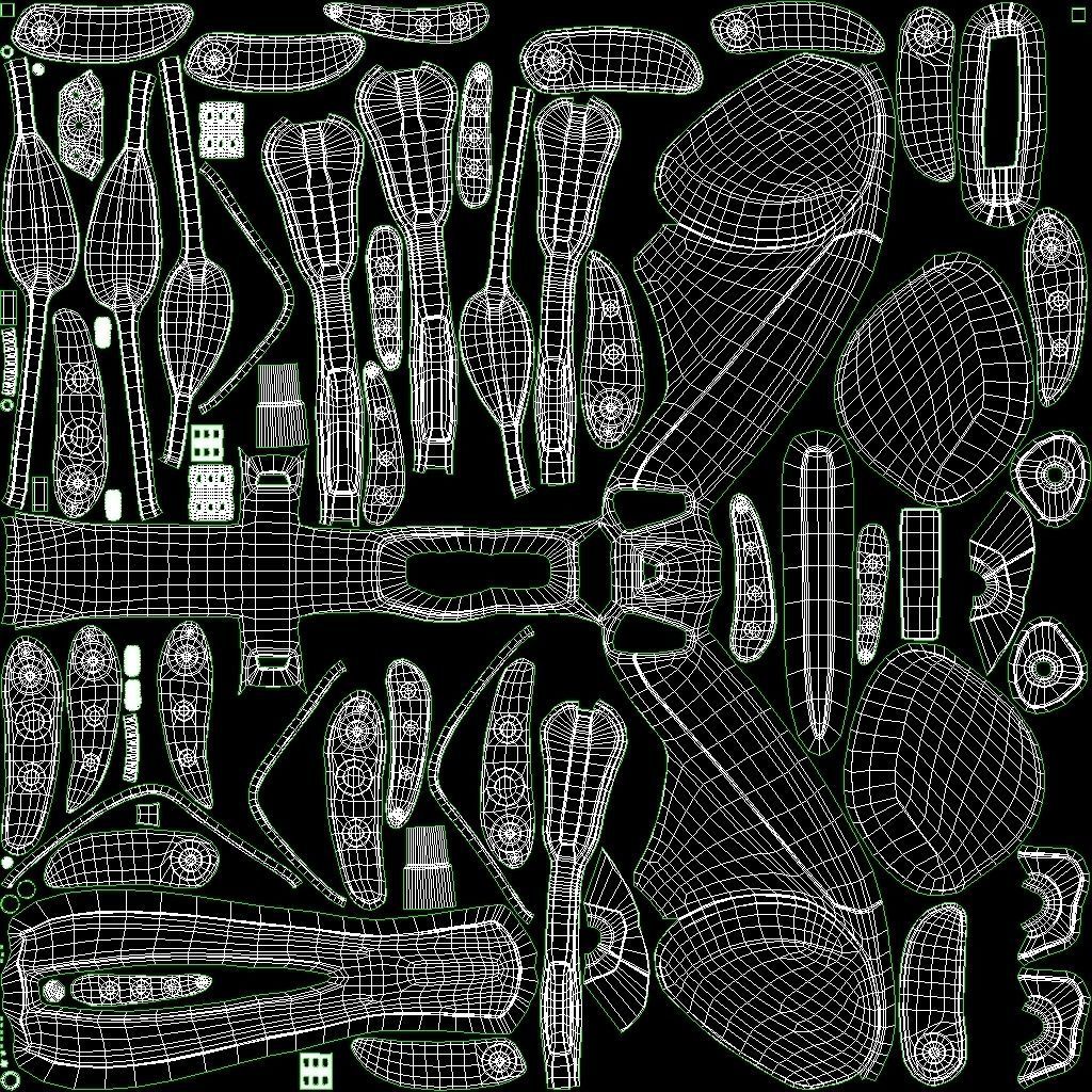 Sci Fi Robot Droid 4 colors Rigged Low-poly 3D model_21