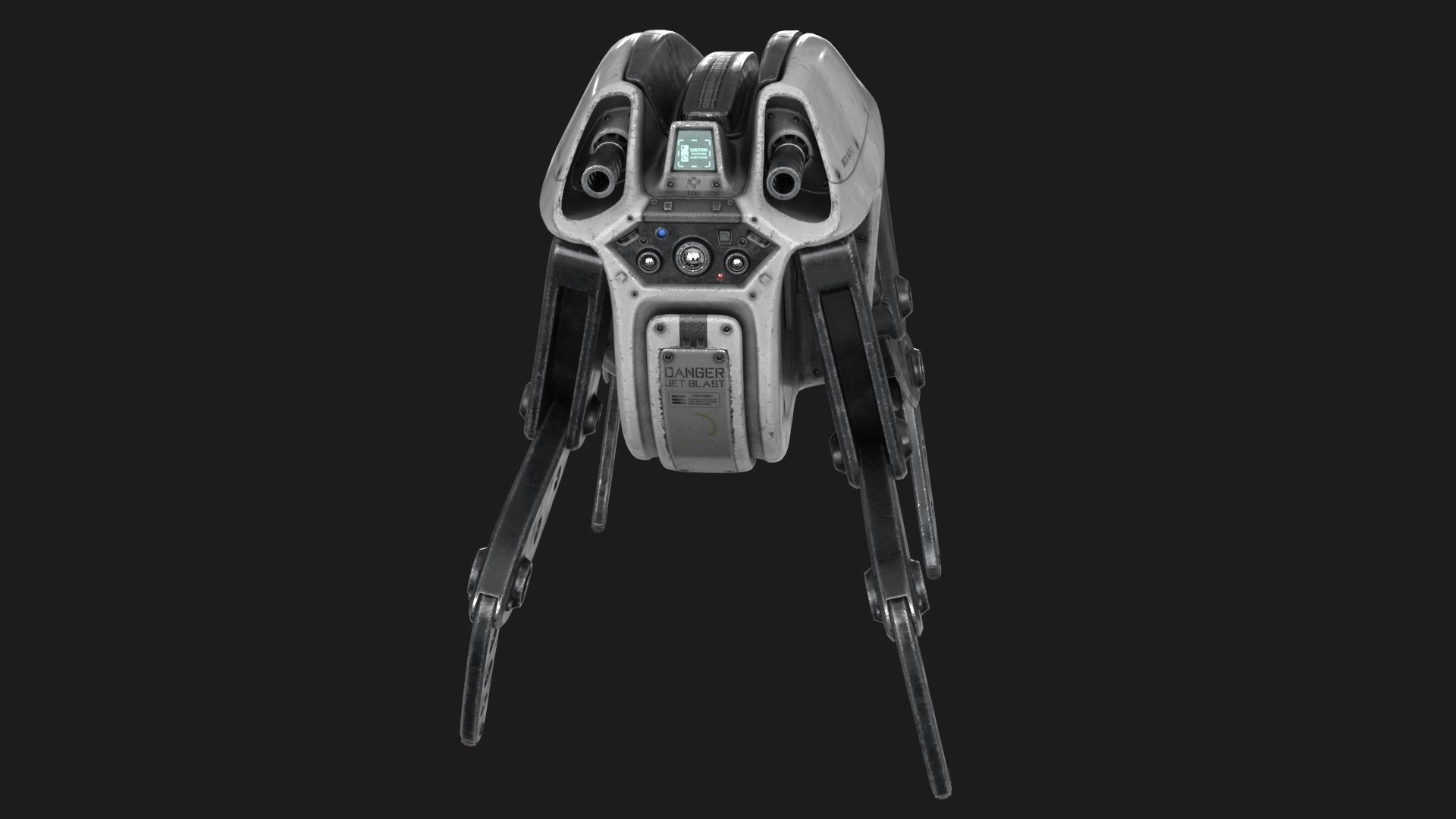 Sci Fi Robot Droid 4 colors Rigged Low-poly 3D model_8