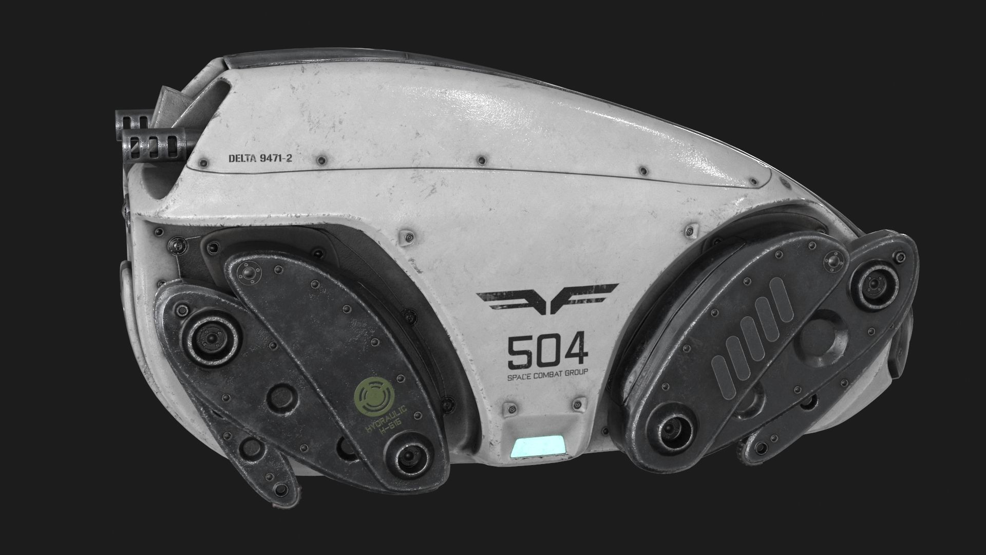 Sci Fi Robot Droid 4 colors Rigged Low-poly 3D model_10