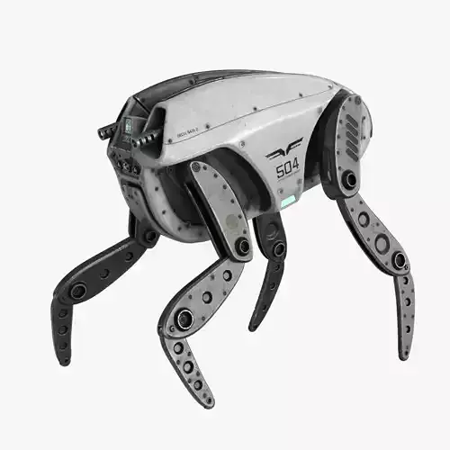 Sci Fi Robot Droid 4 colors Rigged Low-poly 3D model