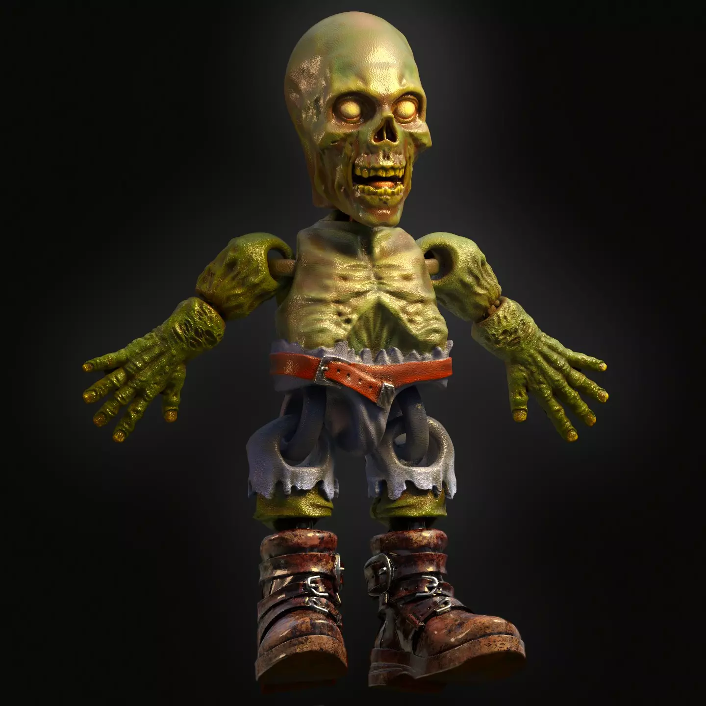 articulated zombie toy 3D print model