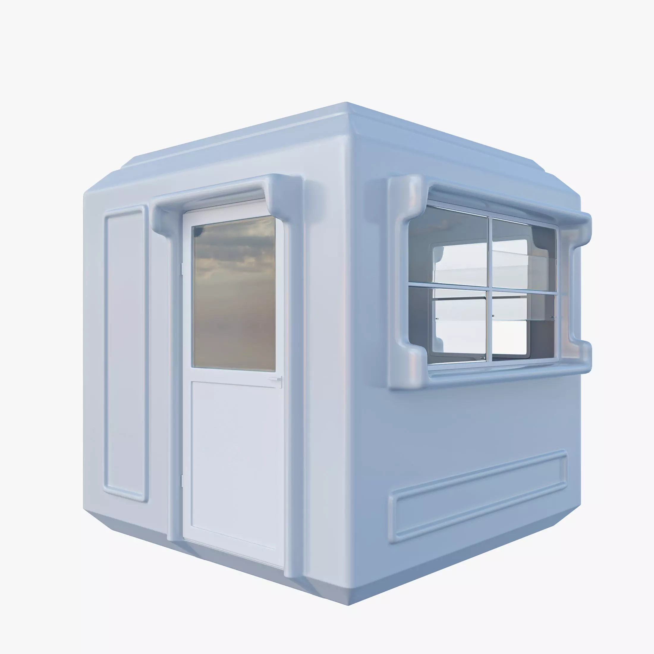 Security Guard Booth Low-poly 3D model_0