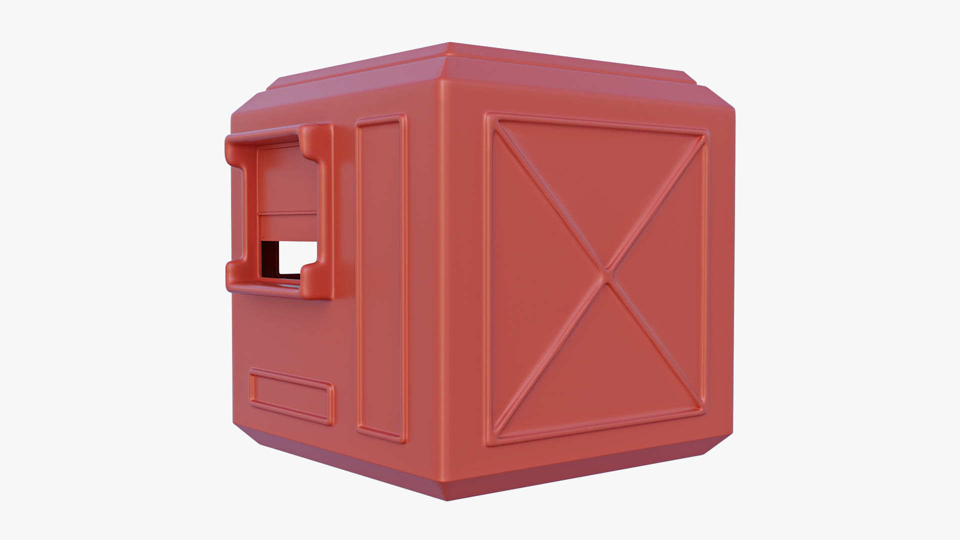 Security Guard Booth Low-poly 3D model_9