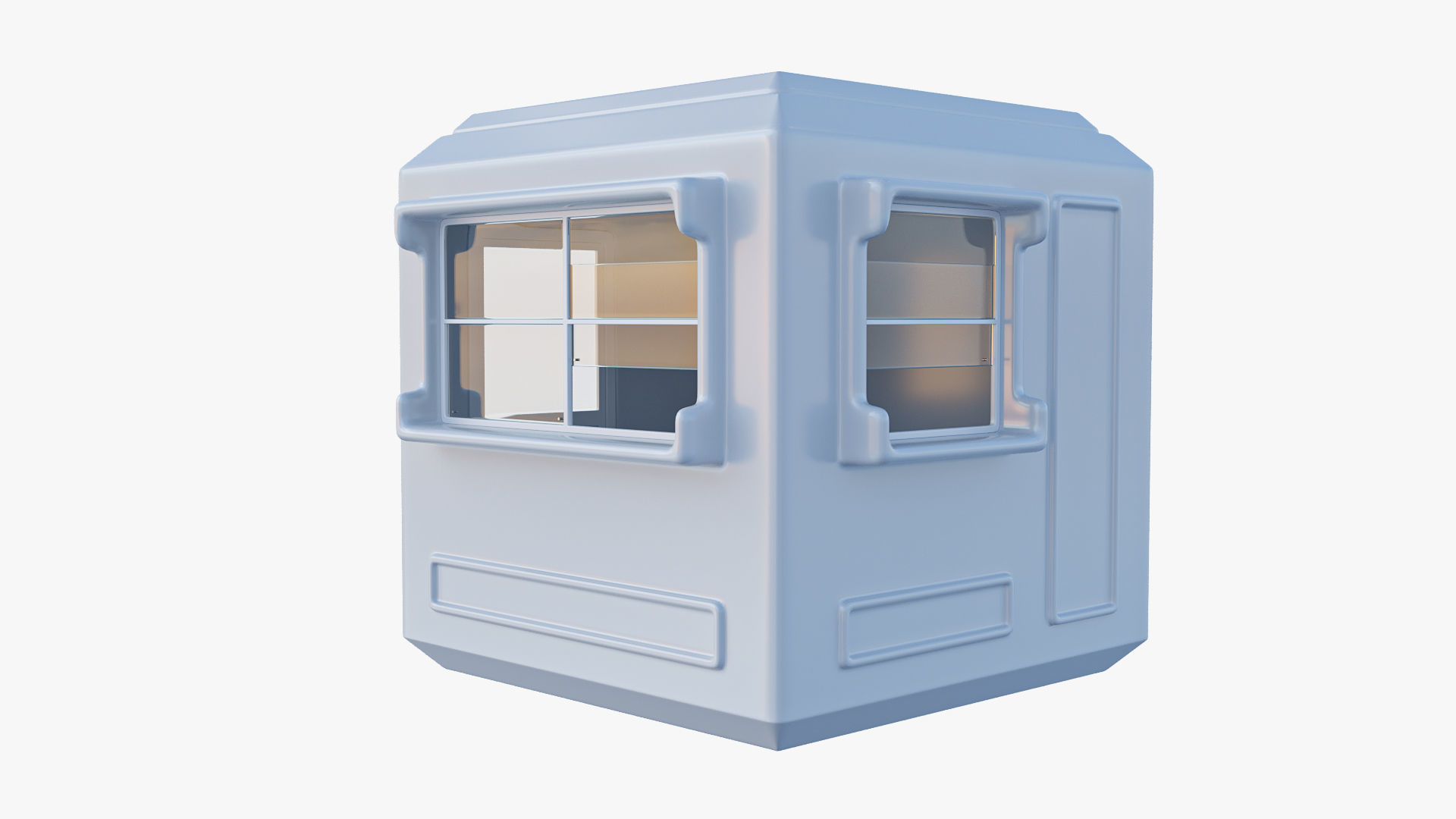 Security Guard Booth Low-poly 3D model_1