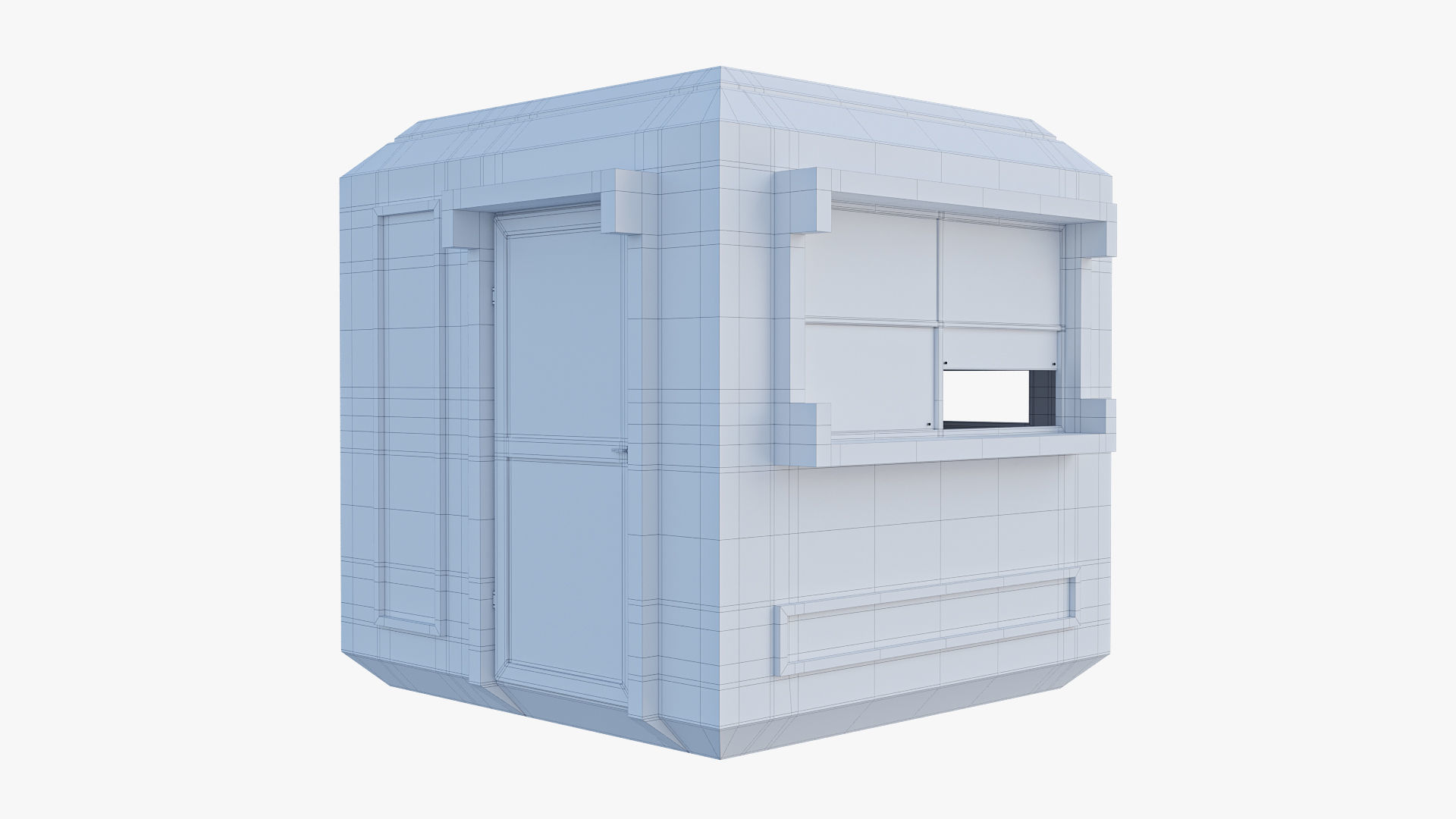 Security Guard Booth Low-poly 3D model_8