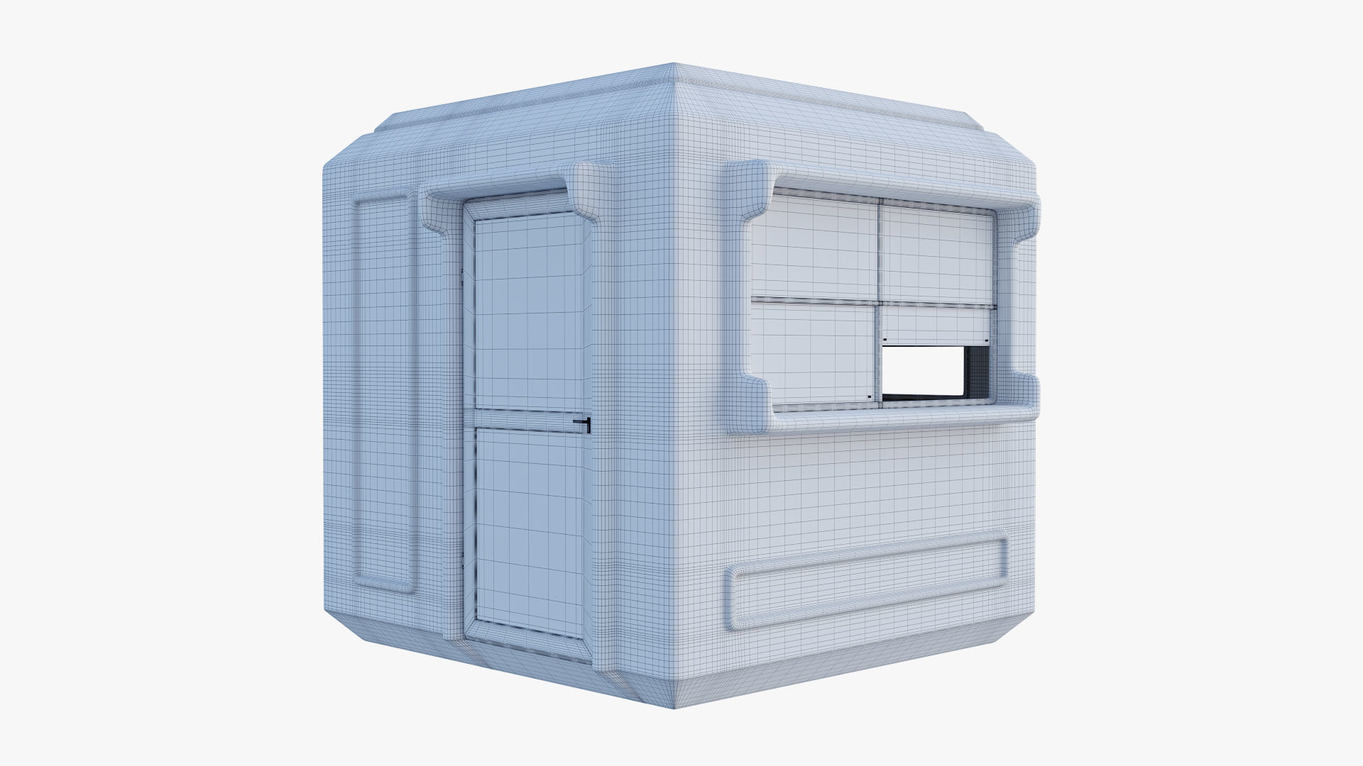 Security Guard Booth Low-poly 3D model_7