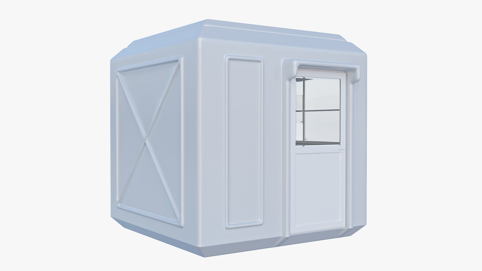 Security Guard Booth Low-poly 3D model_3