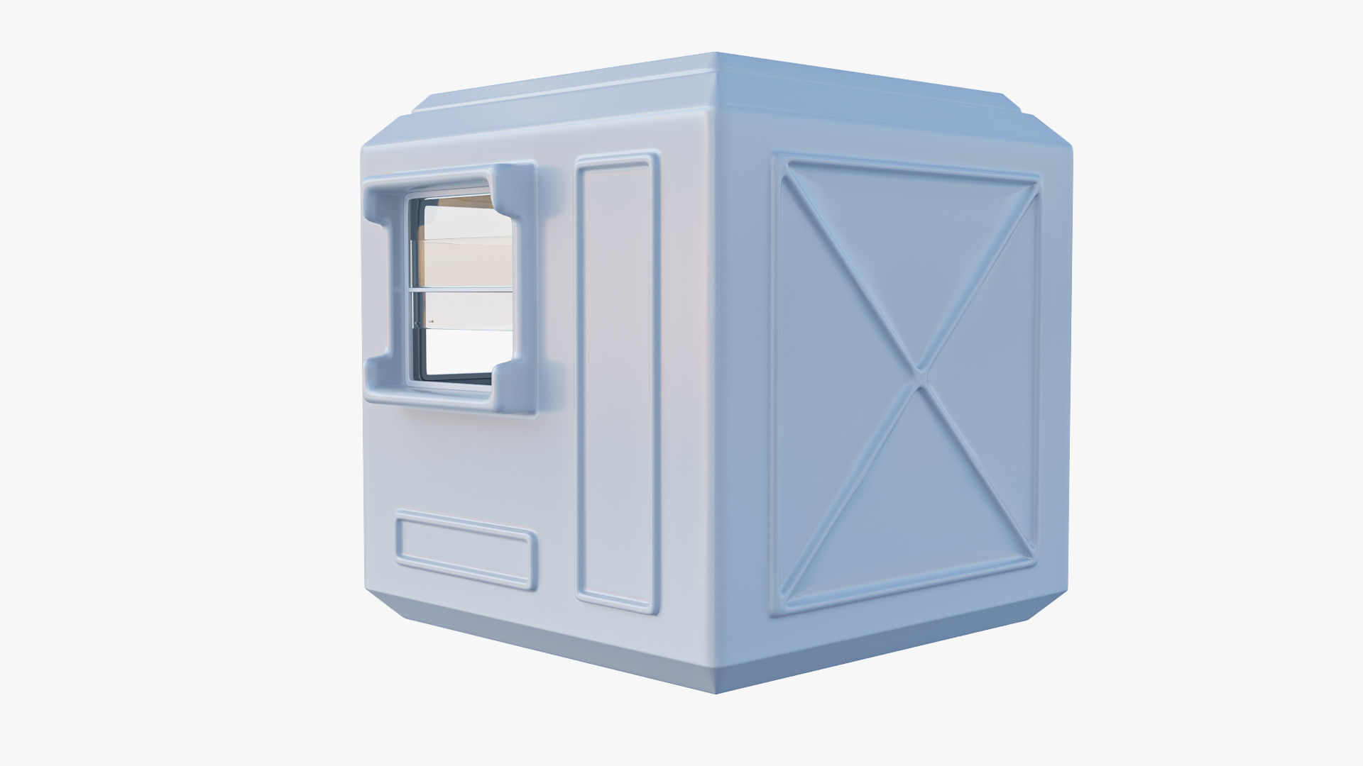 Security Guard Booth Low-poly 3D model_2
