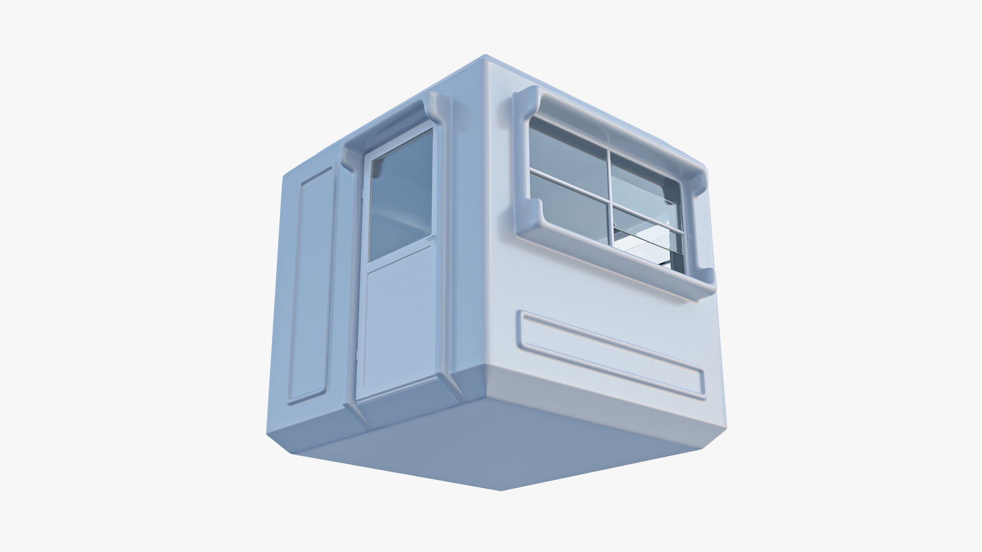 Security Guard Booth Low-poly 3D model_6