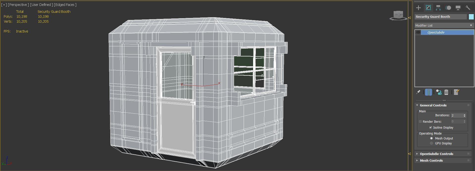 Security Guard Booth Low-poly 3D model_12