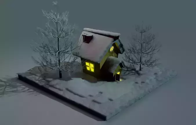 Stylized Snow house 3D model