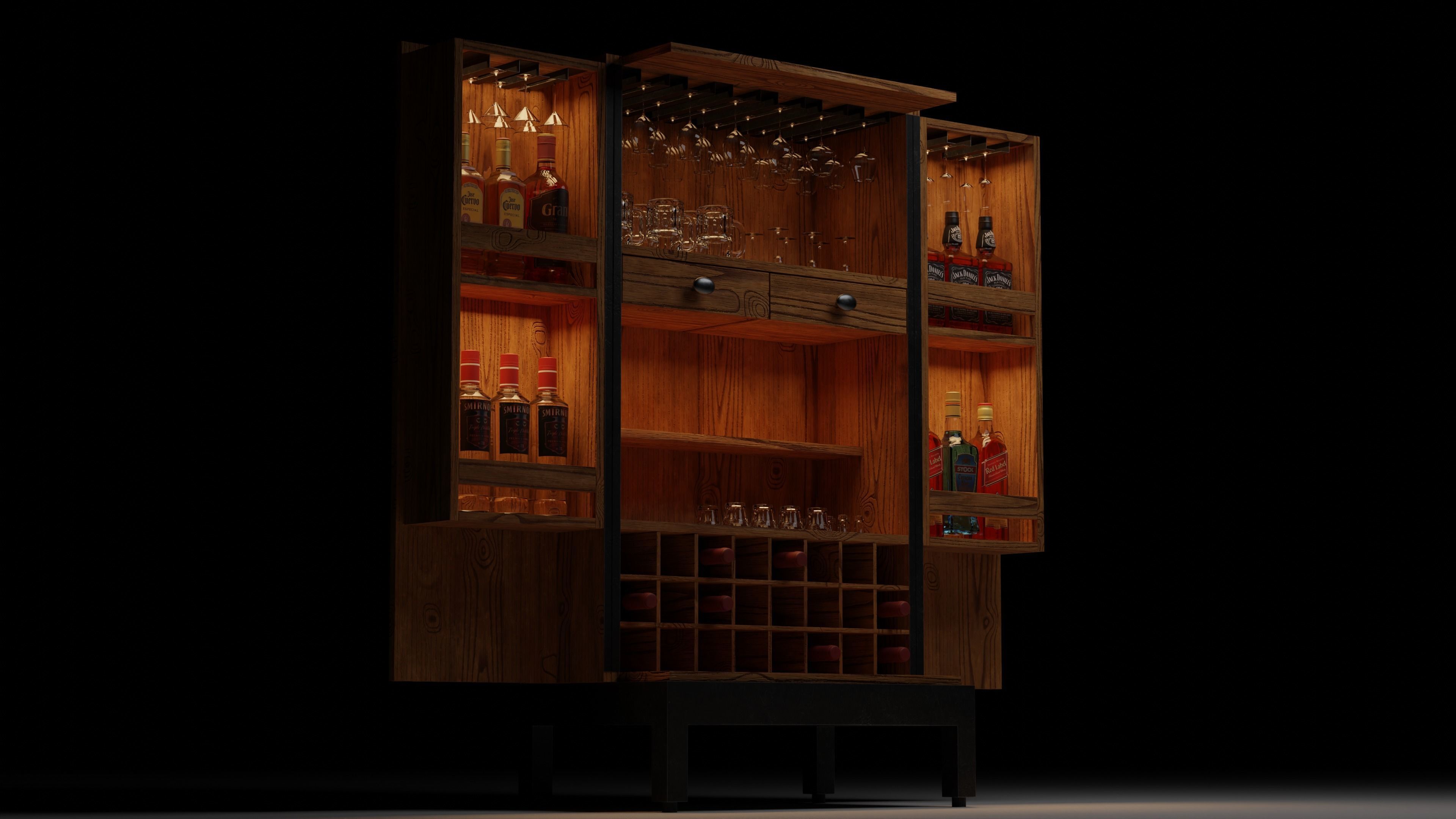 Bar Cabinet 3D model_2