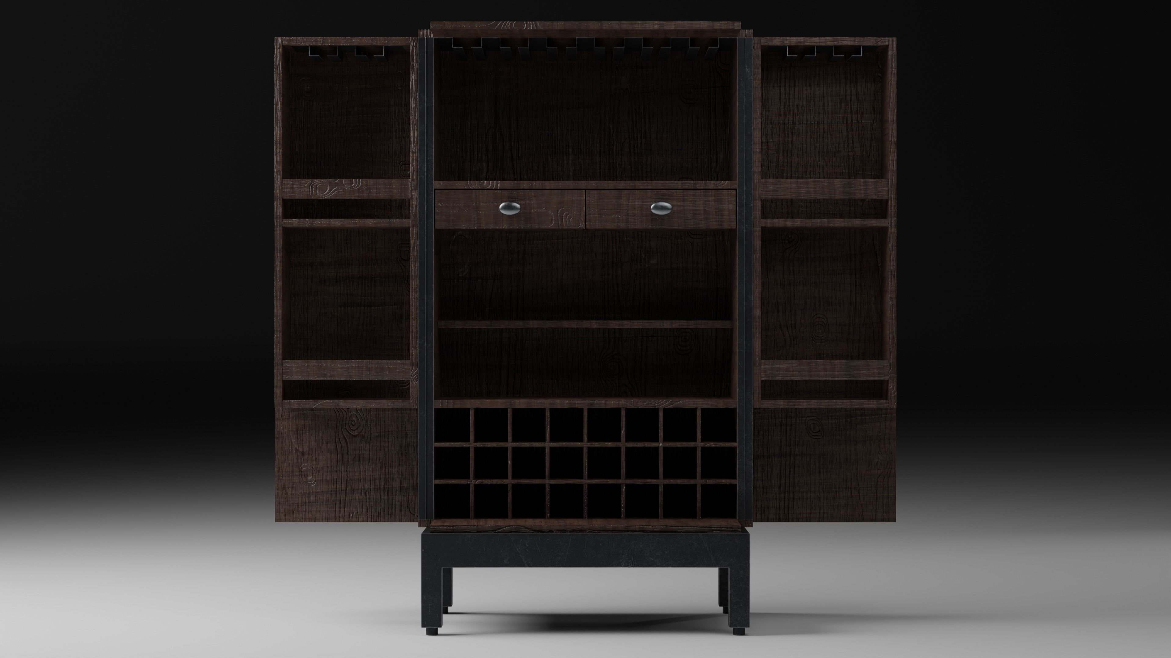 Bar Cabinet 3D model_9