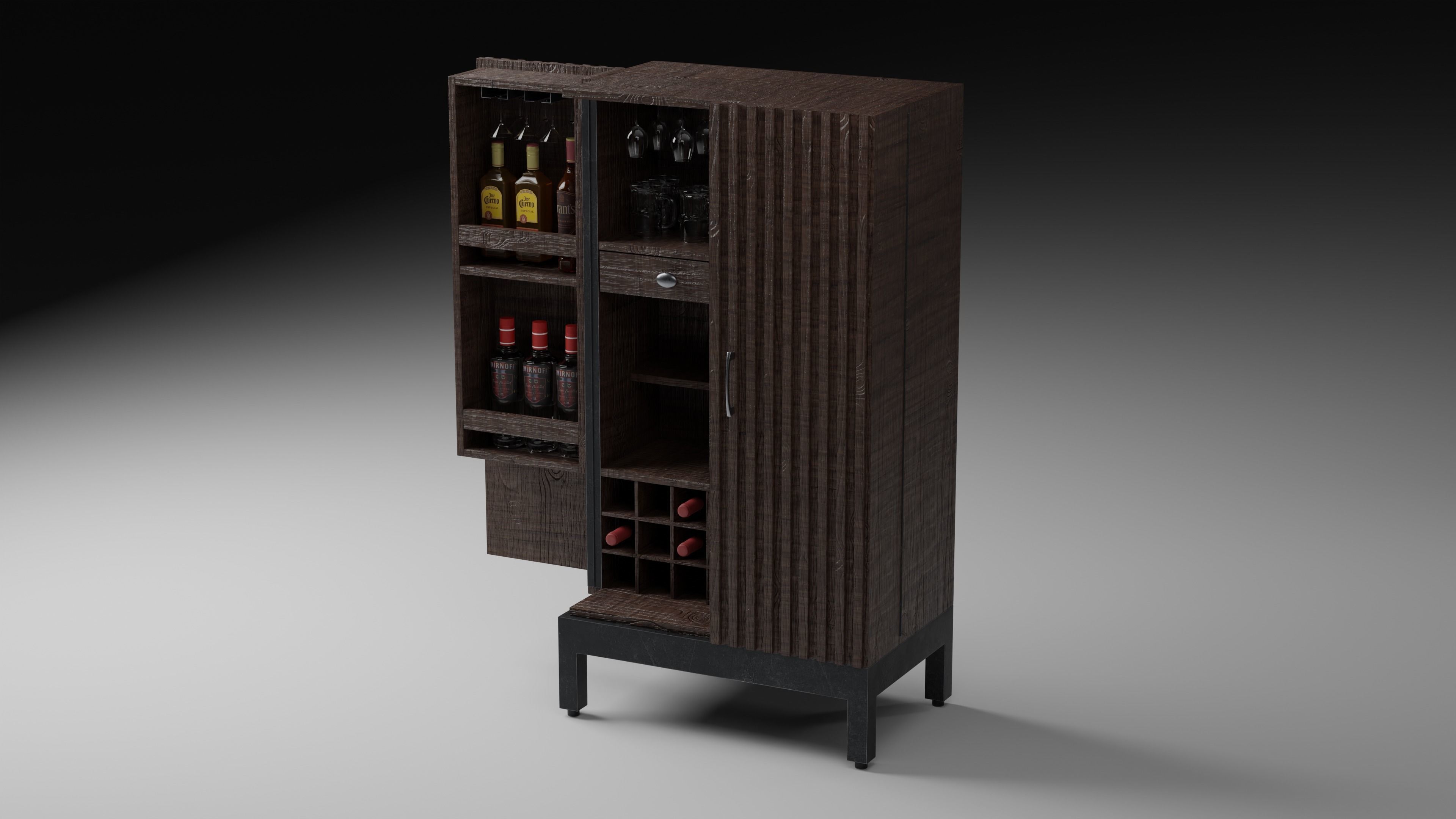 Bar Cabinet 3D model_5