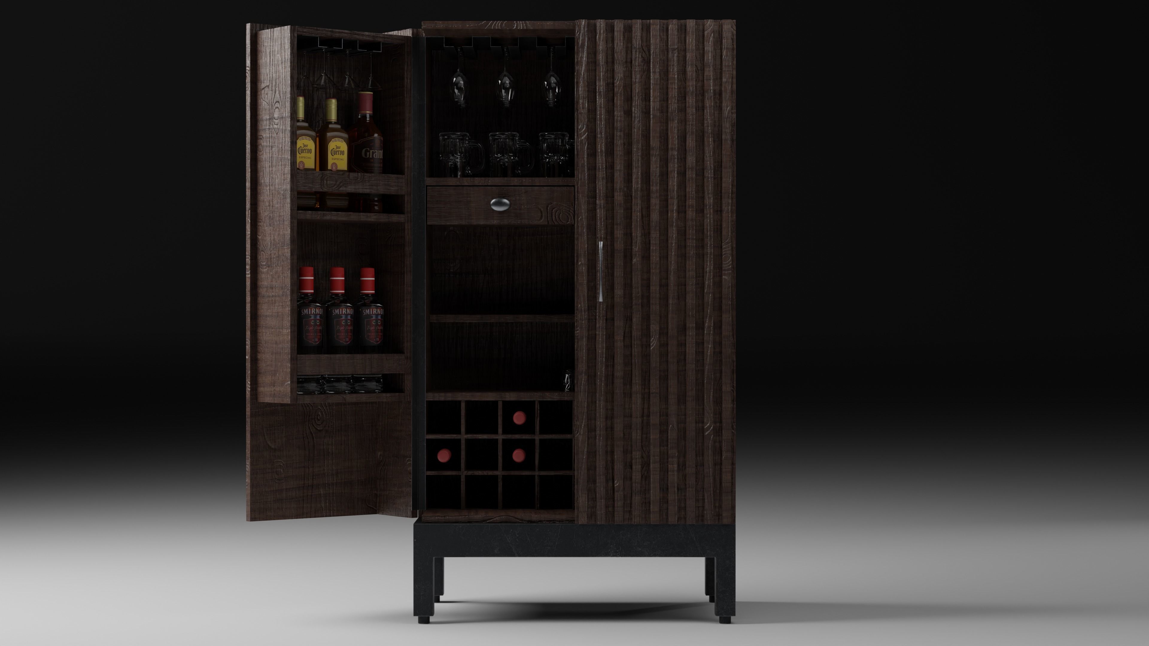 Bar Cabinet 3D model_7