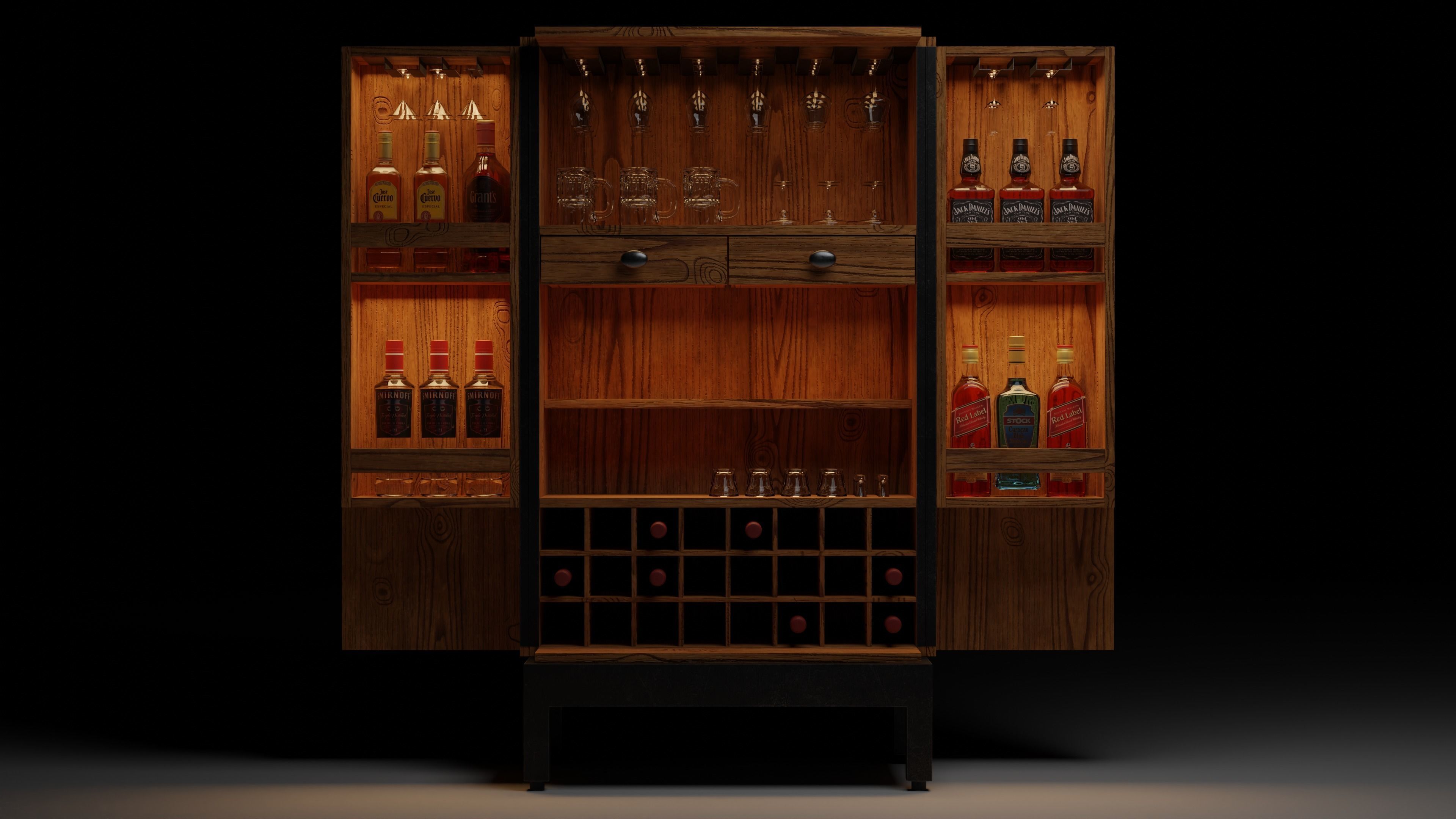 Bar Cabinet 3D model_10