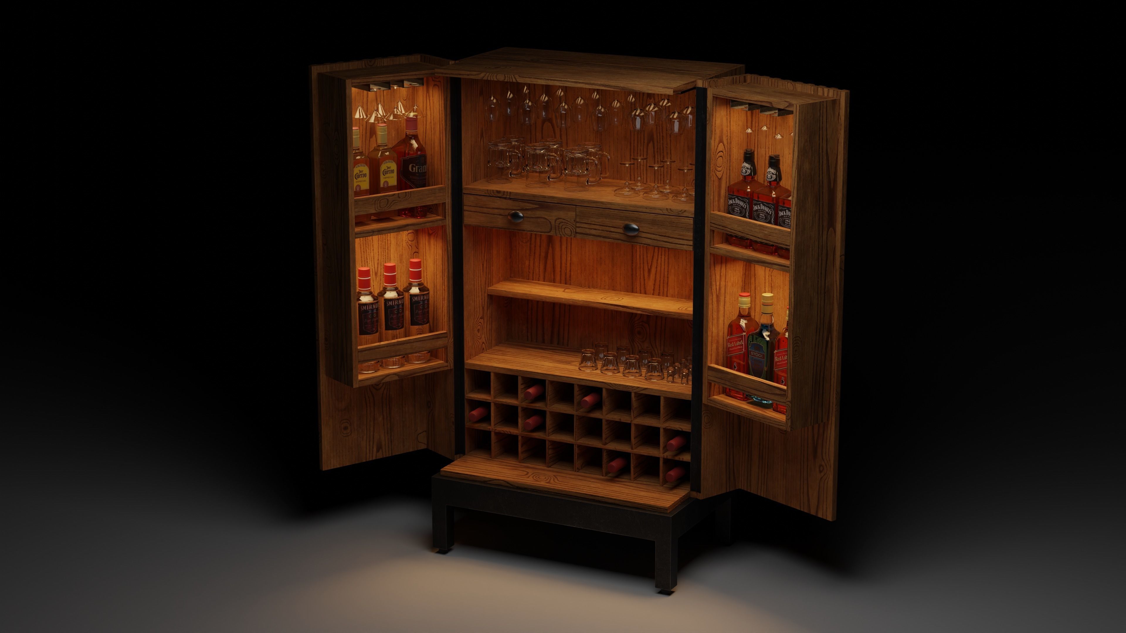 Bar Cabinet 3D model_12