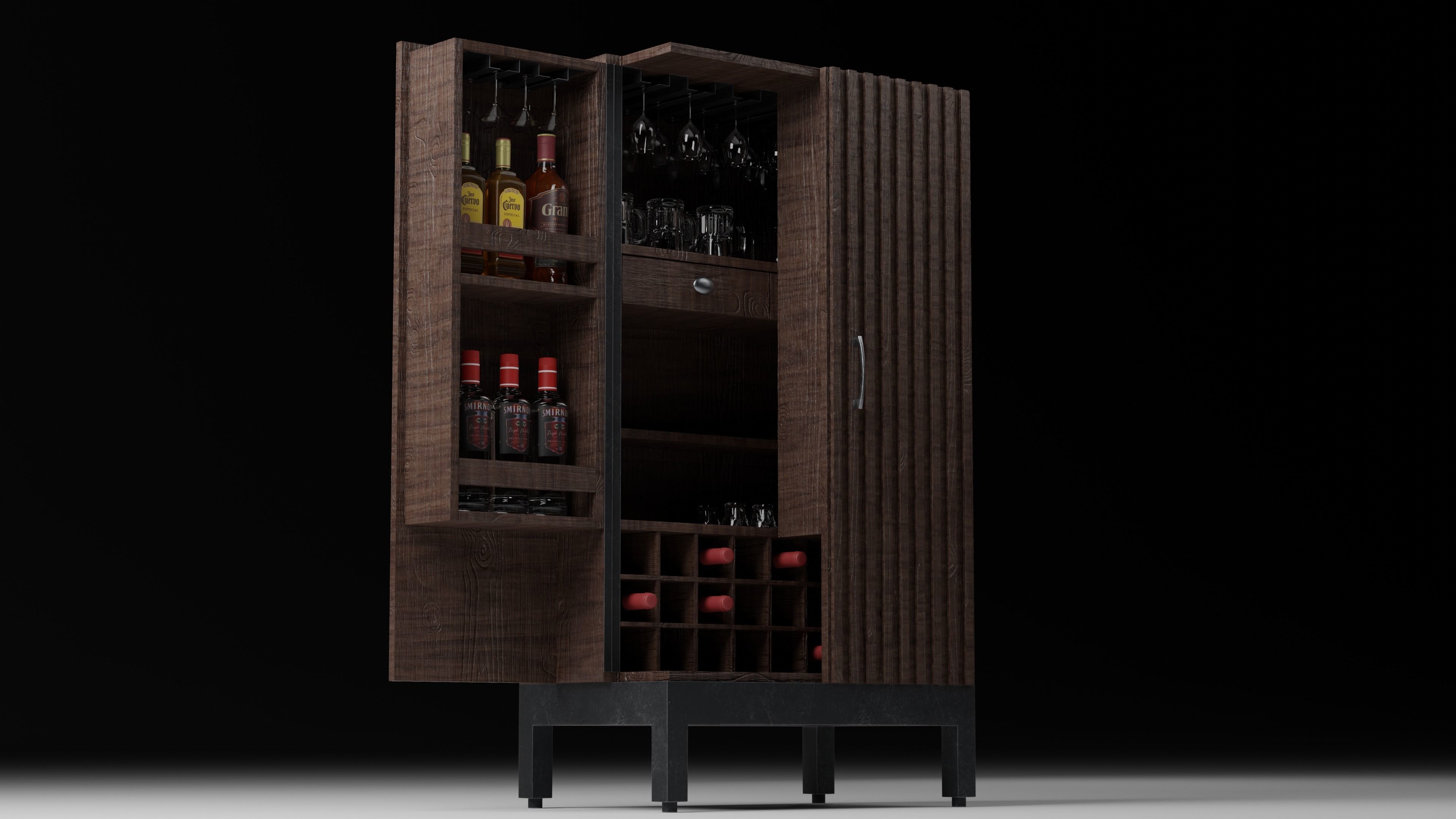 Bar Cabinet 3D model_6