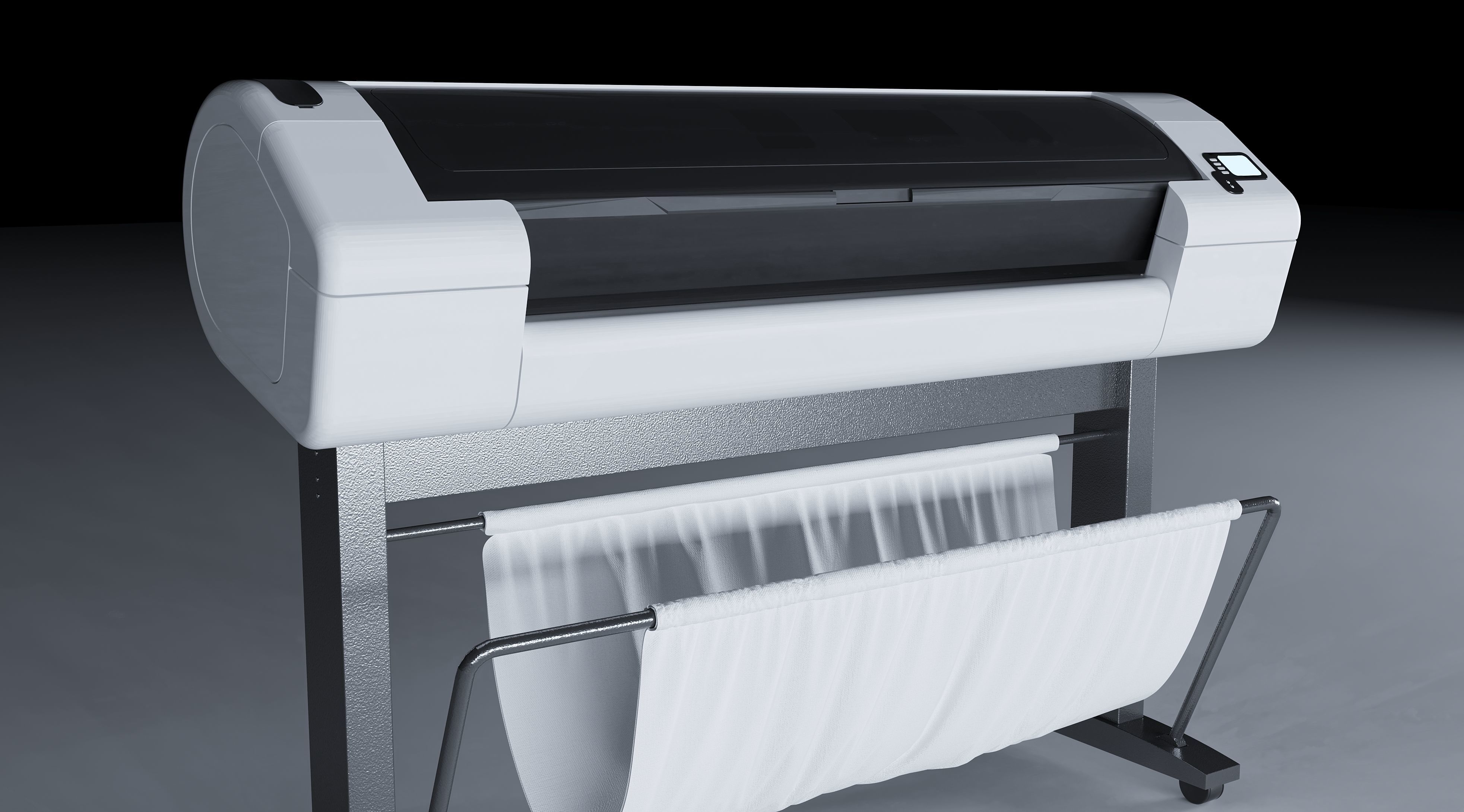Plotter Printer 3D model_1